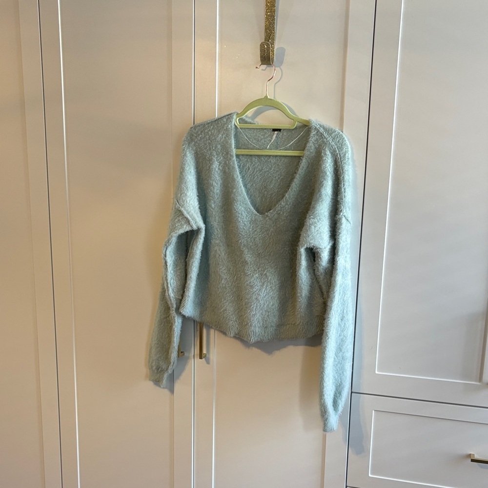 Free People cropped fuzzy sweater